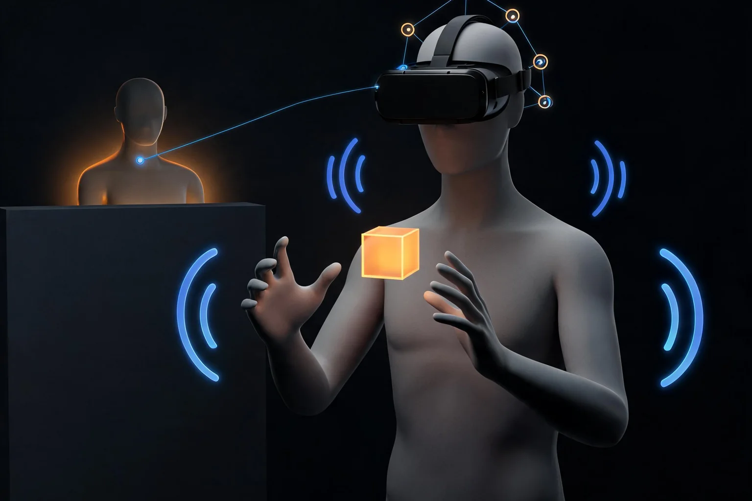 Metro Awakening and Unreal Engine 5 VR Technology editorial cover illustrating Epic UE5 VR interview evidence, immersive interaction and comfort, stealth perception and spatial audio, and headset performance and protected content