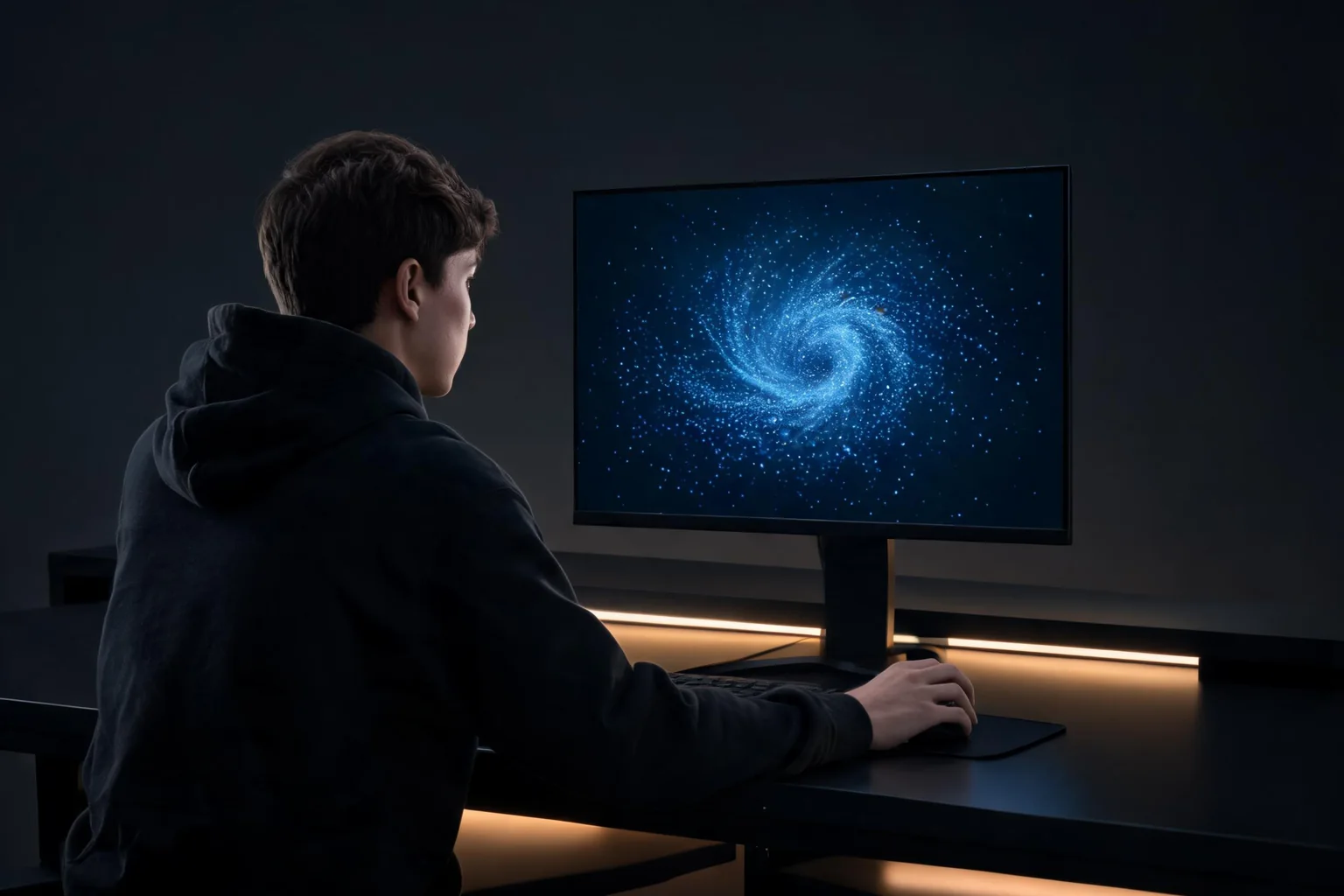 Unreal Engine Niagara VFX Beginner Guide editorial cover illustrating emitters and systems, modules and parameters, CPU versus GPU simulation, and overdraw and scalability