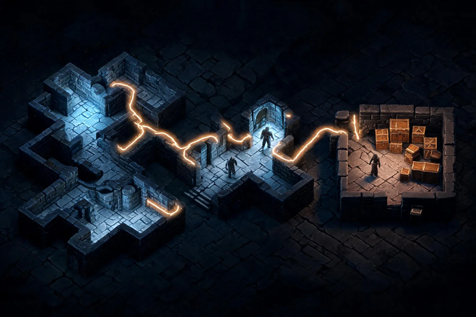 Unreal Engine Procedural Dungeon Generation Guide workflow diagram for Model data and transitions explicitly