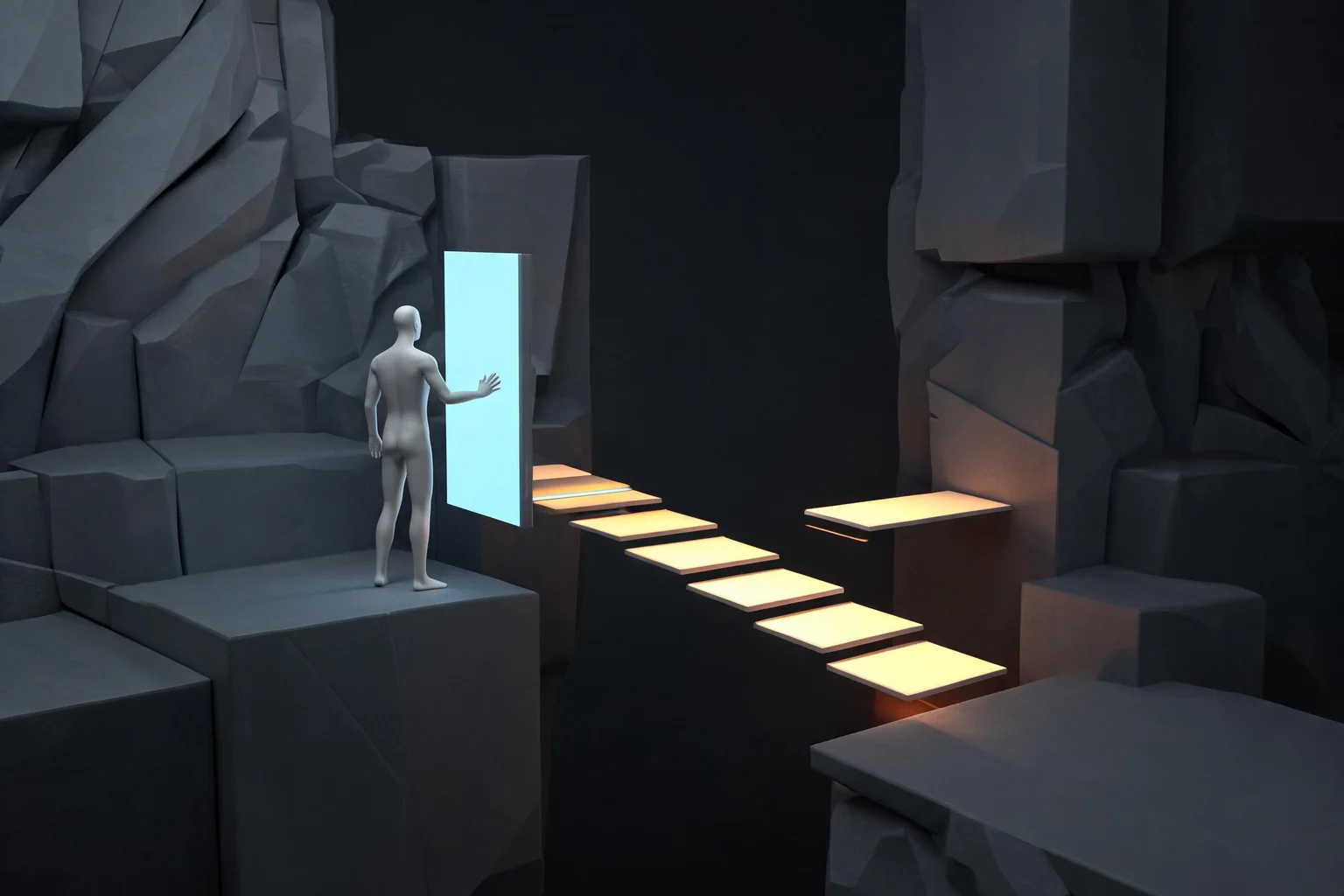 Stray and Unreal Engine Environmental Adventure Technology editorial cover illustrating Epic developer interview evidence, cat traversal and animation readability, environmental interaction and puzzle state, and small-team scope and original-content boundary