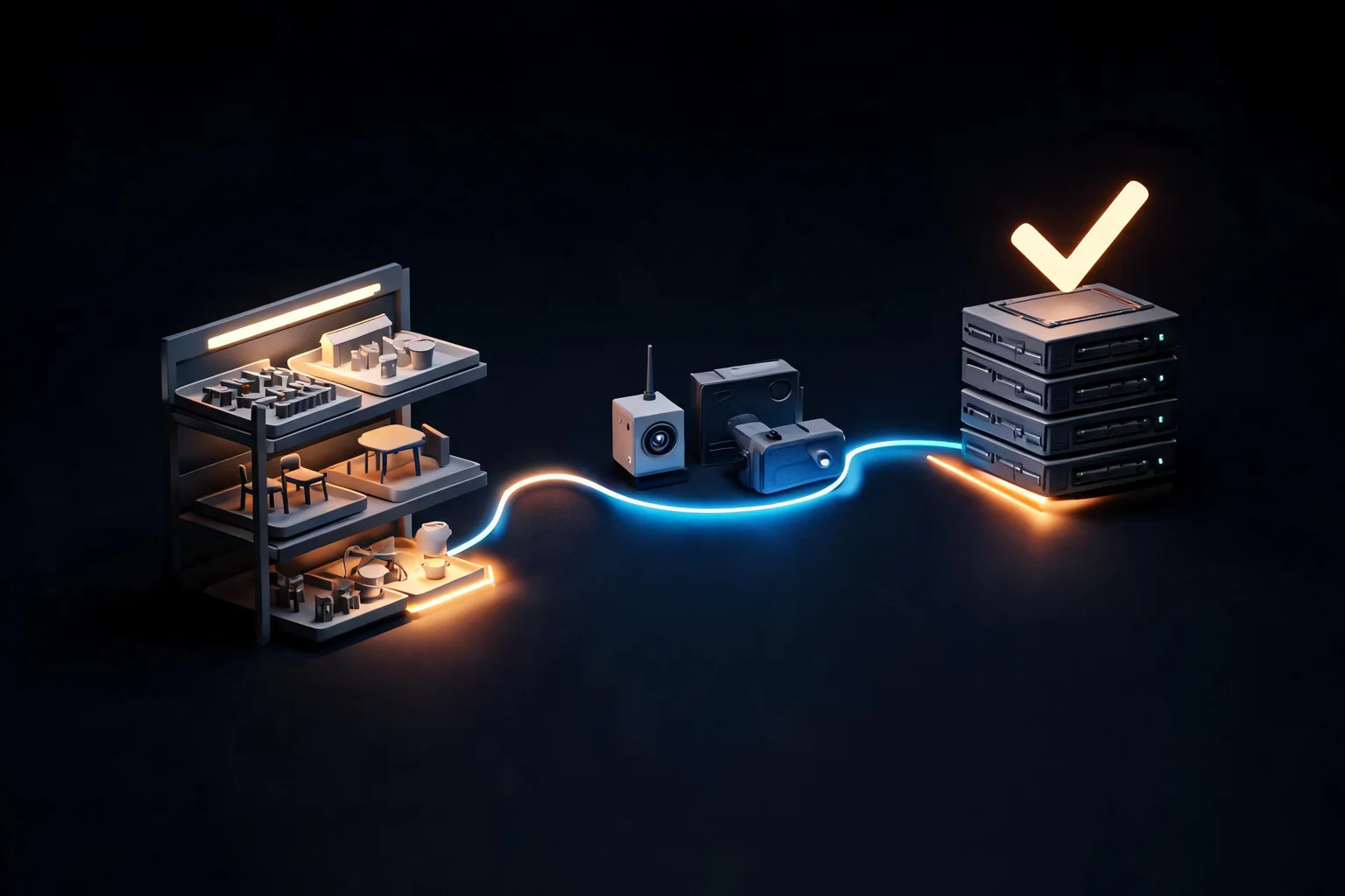 UEFN Assets, Devices, and Prop Workflow Guide workflow diagram illustrating Explain put behavior and content in the maintainable layer using imported asset limits and Fortnite devices as the visible checkpoints.
