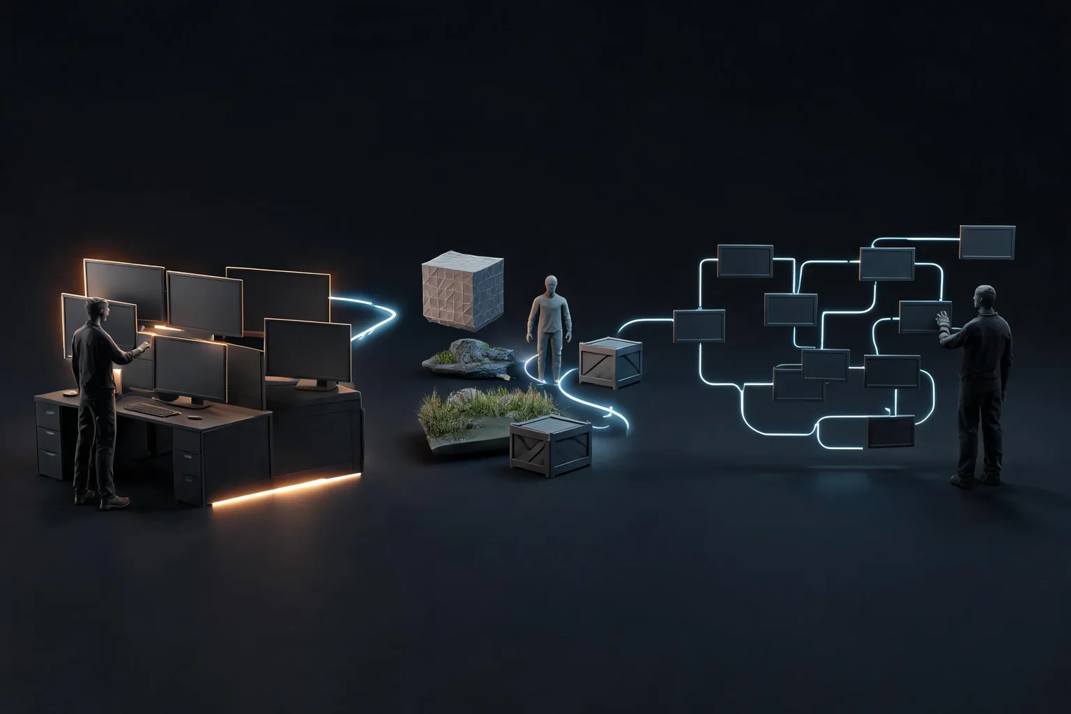 Unreal Engine Editor, Project, and Content Terms workflow diagram illustrating Explain connect viewport, Outliner, Details, Content Browser, levels, and assets using editor panels and modes and project content and asset terms as the visible checkpoints.