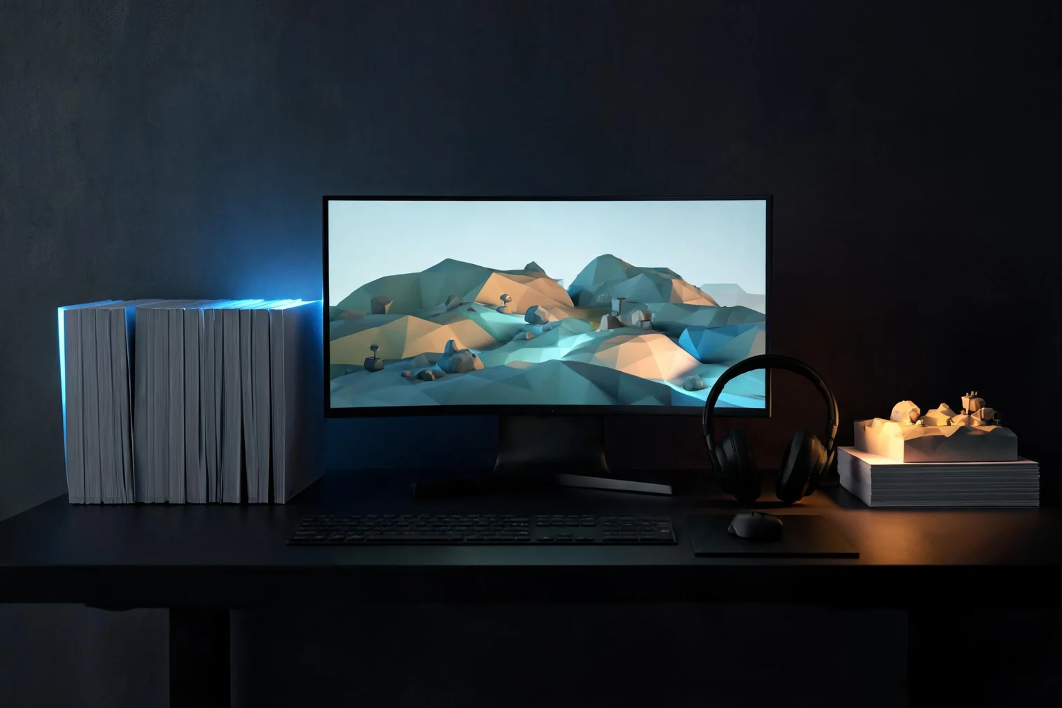 Unreal Engine Project Stories and Technical Guides: B editorial cover illustrating B-indexed Unreal project stories, first-party developer interview evidence, game and real-time 3D production context, and dated source and platform maintenance