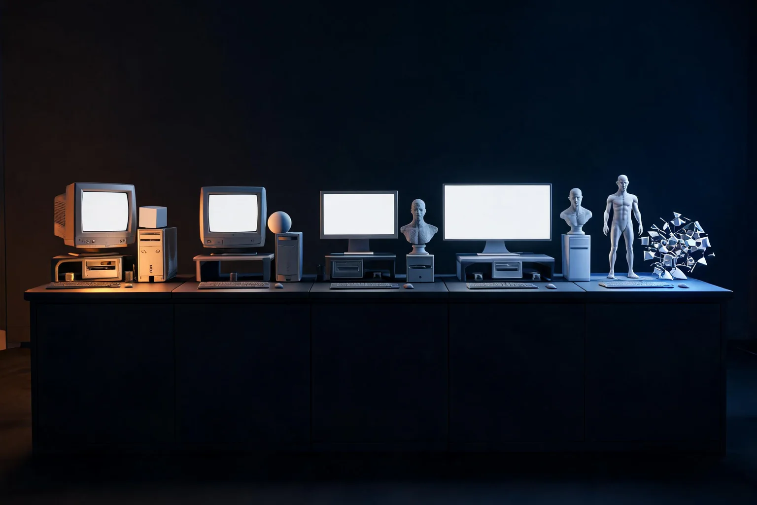 Unreal Engine Version History: UE1 to UE5 editorial cover illustrating UE1 through UE5 chronology, major editor and rendering shifts, version naming, and legacy-project compatibility