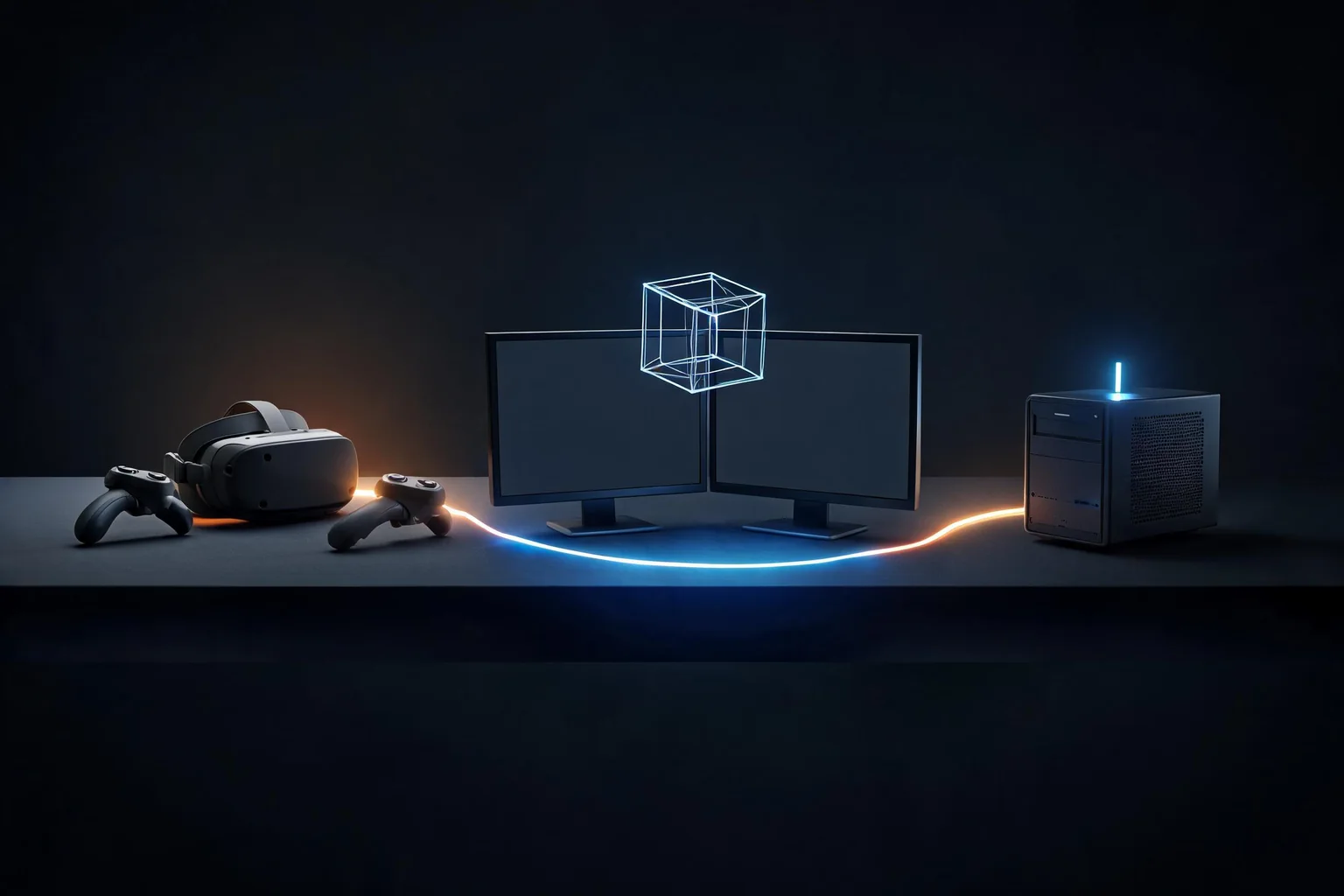 Unreal Engine VR and XR Development Guide workflow diagram illustrating Explain control plugins, SDKs, toolchains, renderers, and permissions using OpenXR stack and stereo rendering as the visible checkpoints.