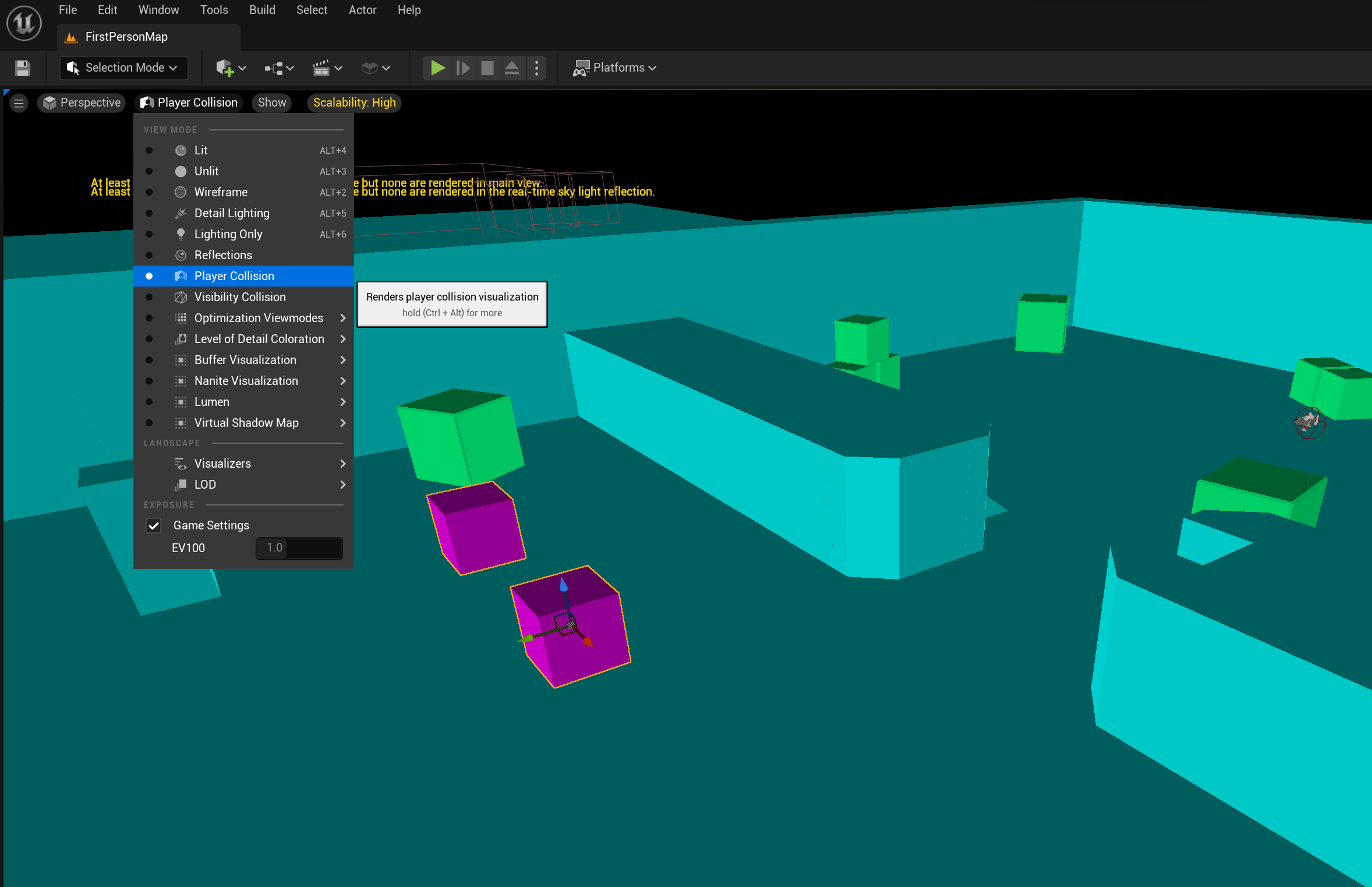 Reviewed Unreal visual reference matched to collision strategy