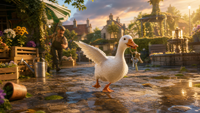 Untitled Goose Game original game remake reference artwork 2