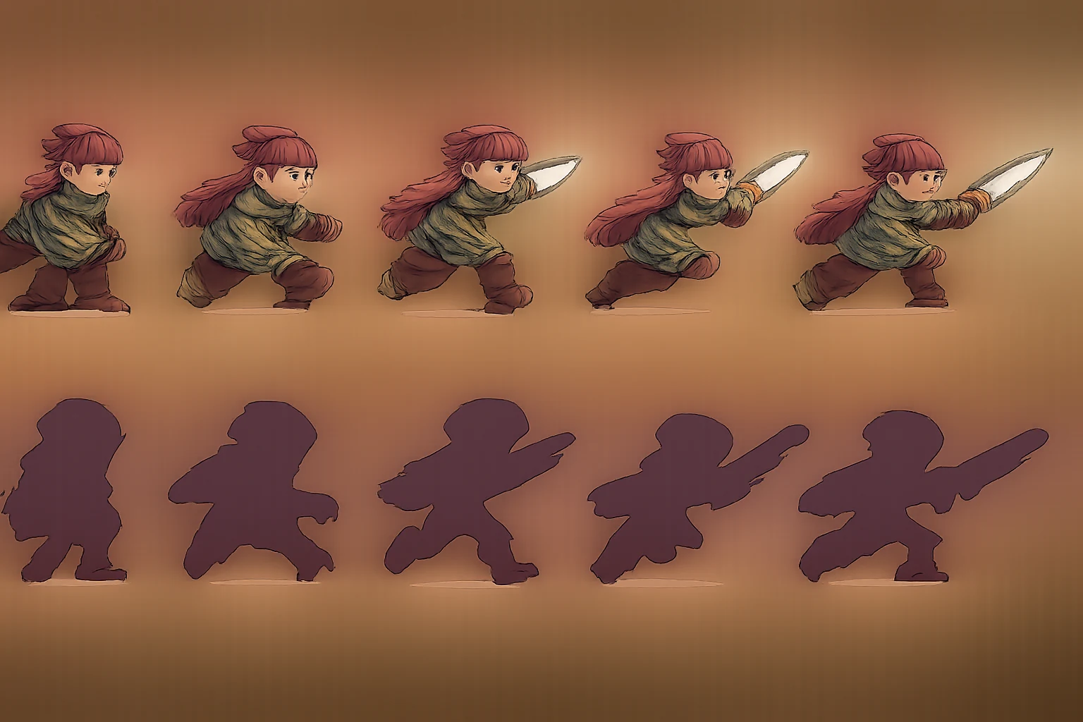 Original pixel game character sprite sheet