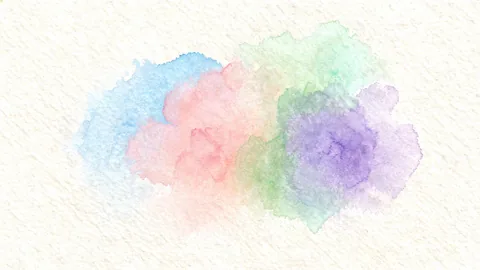 Close-up watercolor splash assets concept image with crisp subject focus