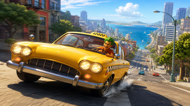 Yellow Taxi Goes Vroom original game remake reference artwork 2
