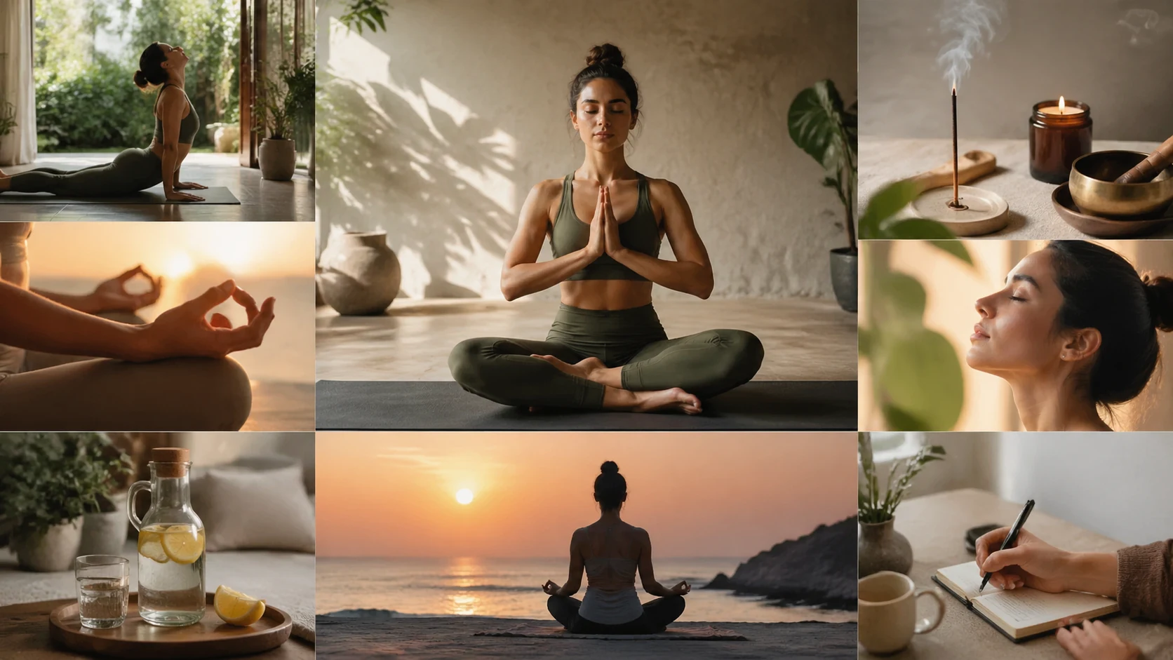 Yoga and meditation visuals with calming poses