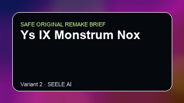 Ys IX Monstrum Nox original game remake reference artwork 2